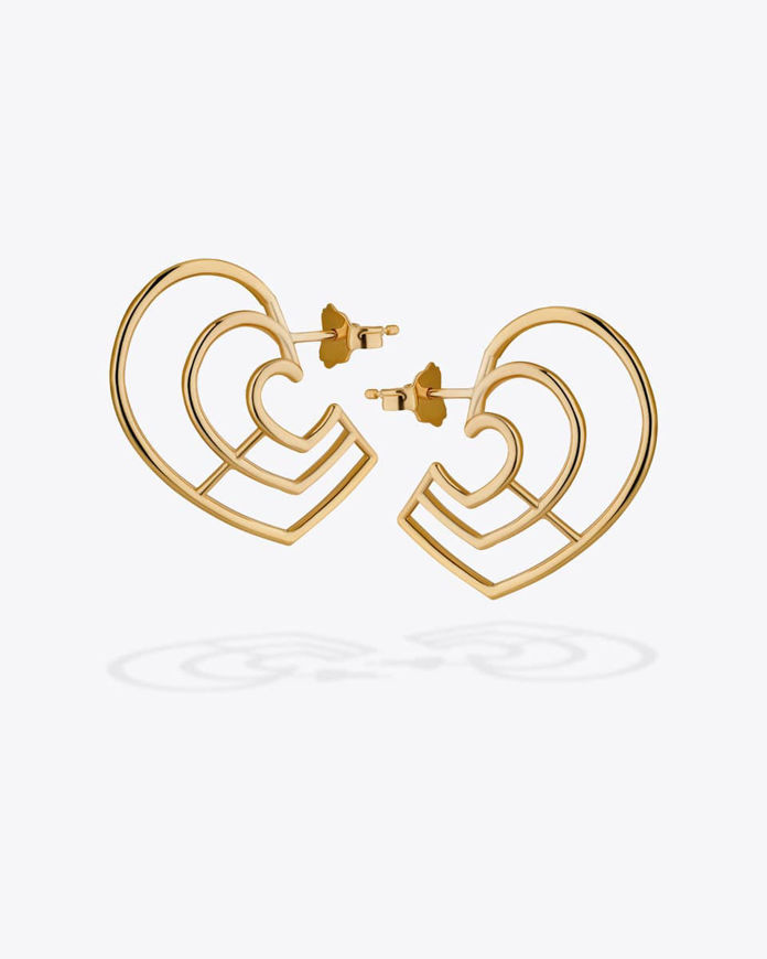 تصویر  love bond earrings|گوشواره قلب  لاو باند